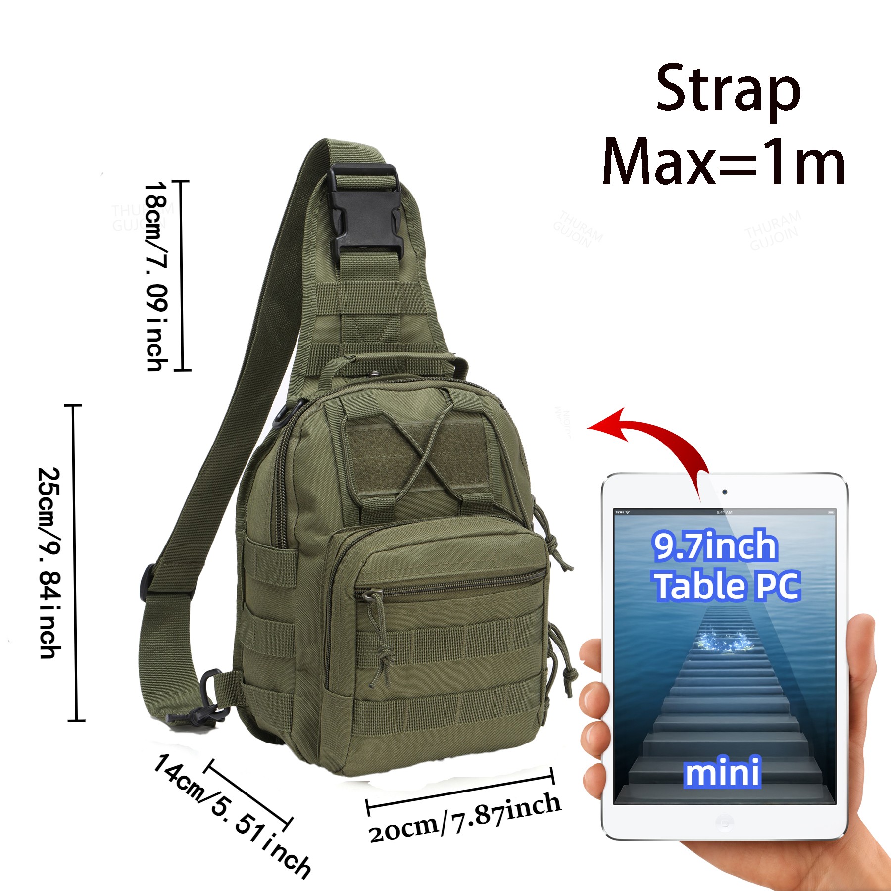 THURAM Outdoor Tactical Bag Ba - Canvas Backpack Casual avis et prix