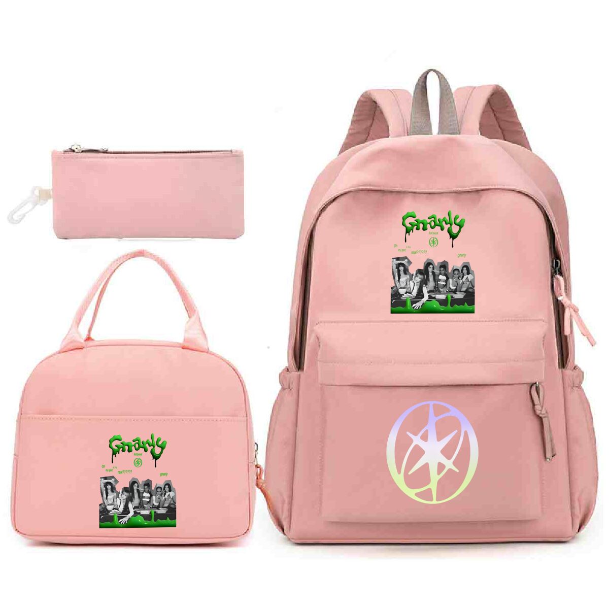 Casual Katseye Print Three Pie - School Backpack Teen avis et prix