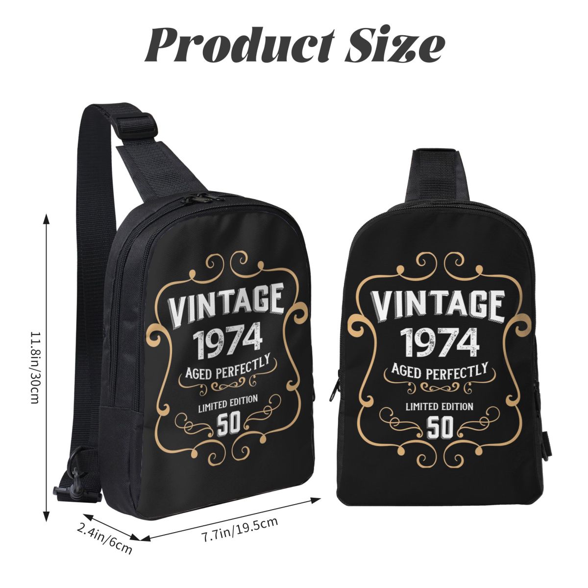 50th Birthday Vintage 1974 Age - Sling Backpack Shoulder avis et prix