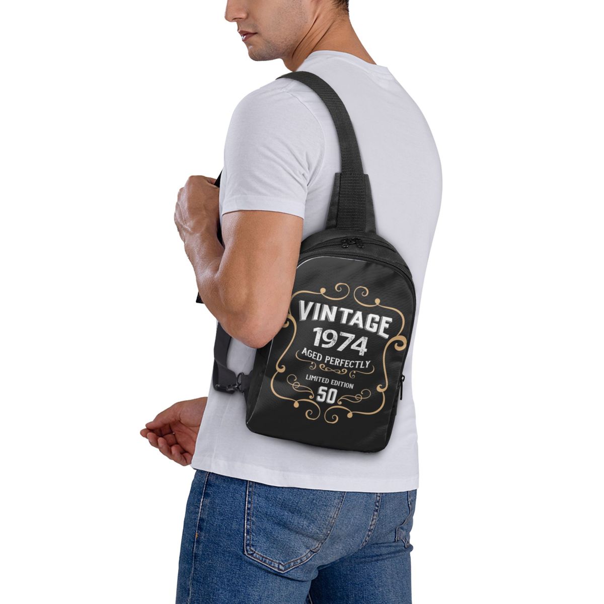 50th Birthday Vintage 1974 Age - Sling Backpack Shoulder avis et prix