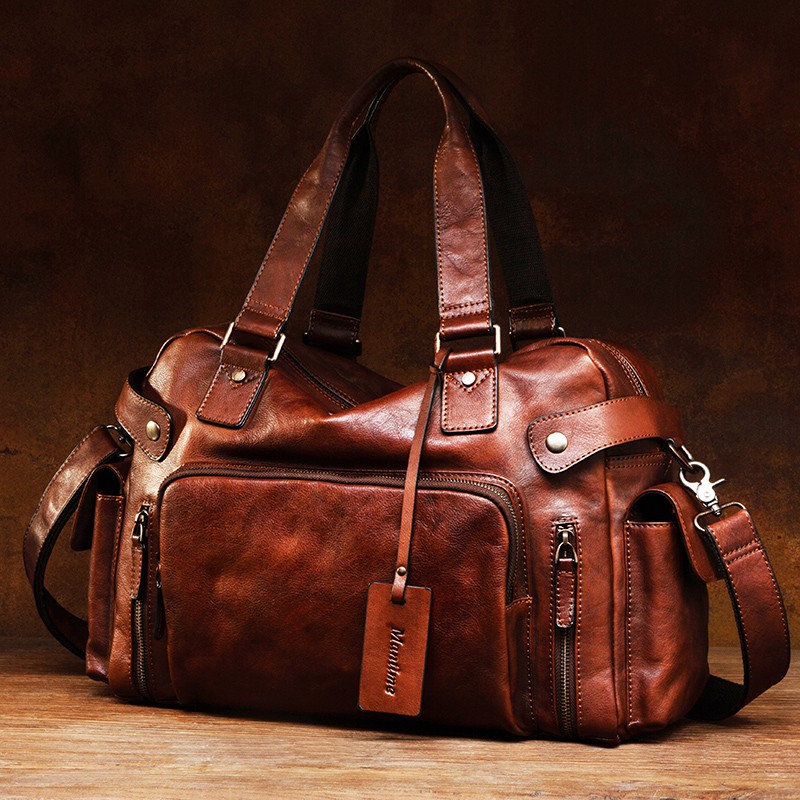 Vintage vegetable tanned leath - Canvas Backpack Casual avis et prix