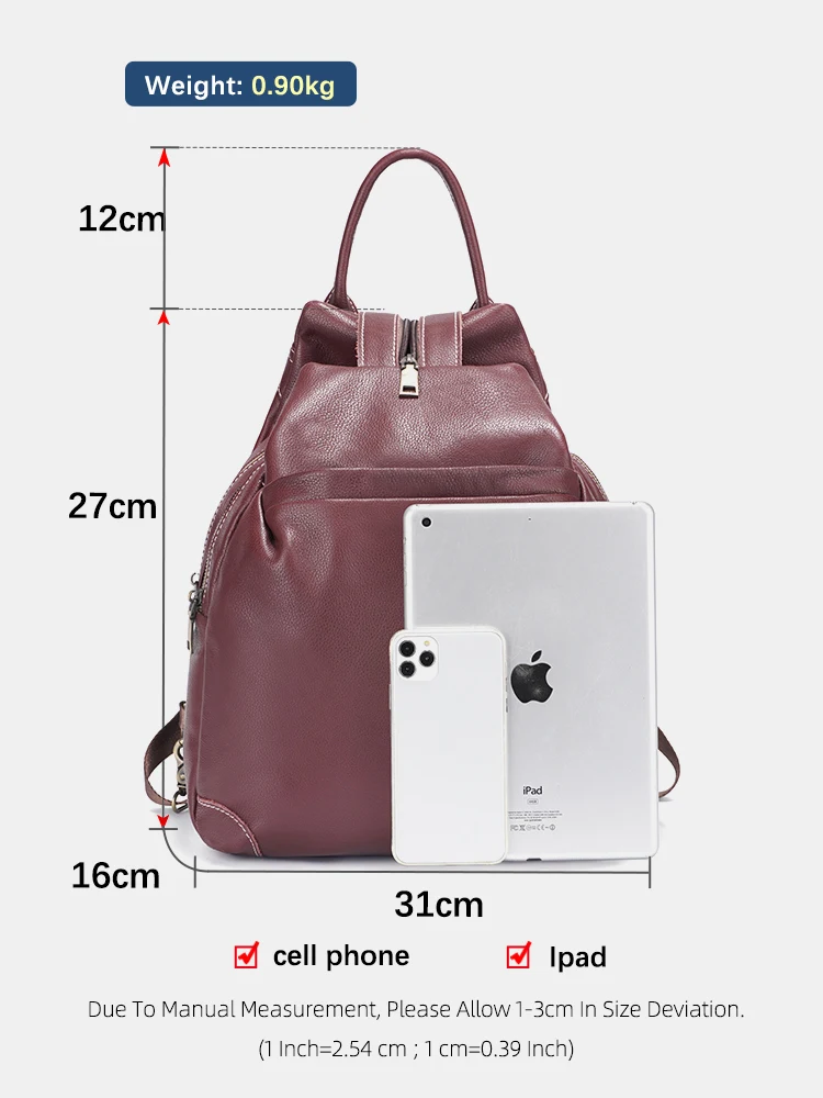 Zency Genuine Leather Women's  - Travel Backpack Anti Theft avis et prix