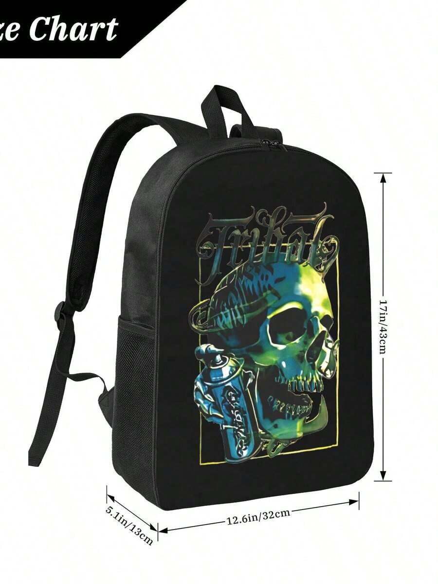 Graffiti Skull Waterproof Back - Travel Backpack Anti Theft avis et prix