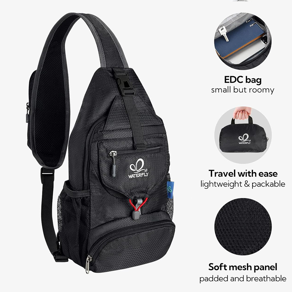 WATERFLY Chest Bag Shoulder Sm - Canvas Backpack Casual avis et prix
