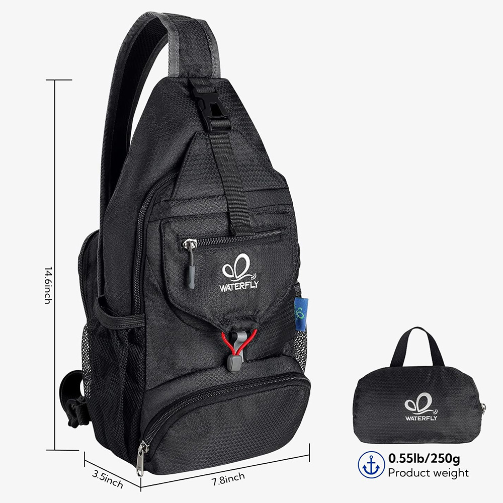 WATERFLY Chest Bag Shoulder Sm - Canvas Backpack Casual avis et prix